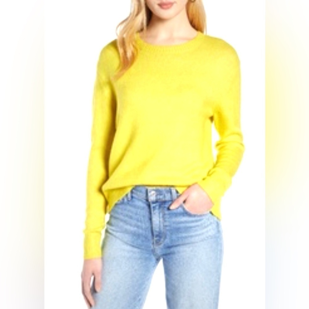 Elizabeth and James Bright Yellow Crew Neck Sweater